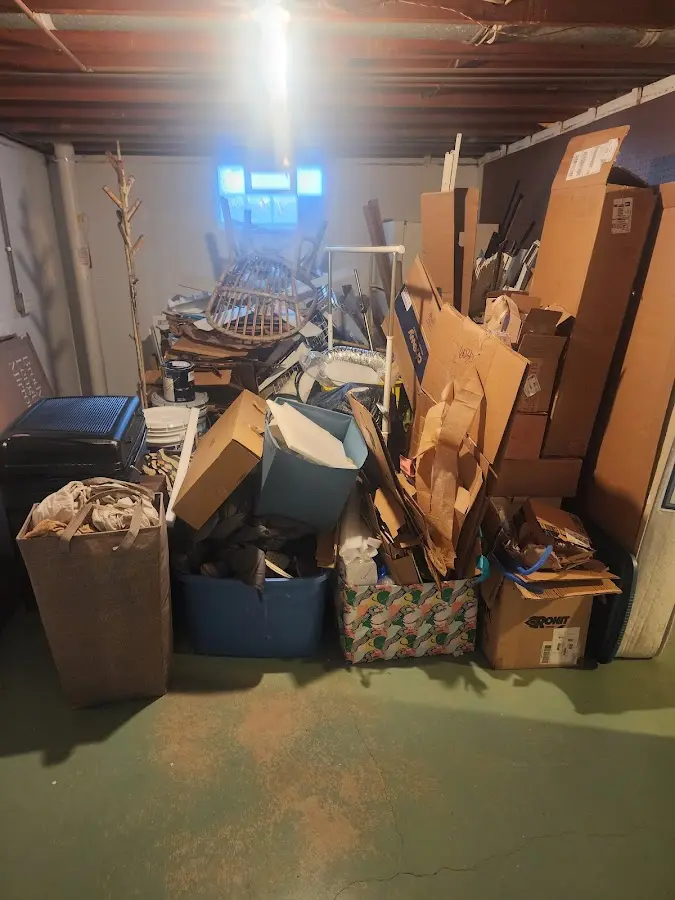 Roll-off dumpster container at job site for 15 Yard Dumpster Rental in Plainfield